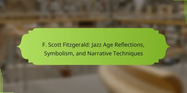 F. Scott Fitzgerald: Jazz Age Reflections, Symbolism, and Narrative Techniques