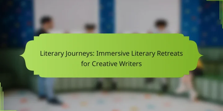 Literary Journeys: Immersive Literary Retreats for Creative Writers