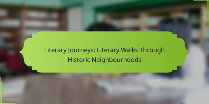 Literary Journeys: Literary Walks Through Historic Neighbourhoods